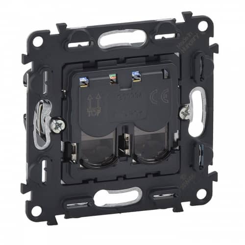 Купить Розетка Legrand Valena In'matic 753070 RJ45 компьютерная двухместный черный по низкой цене