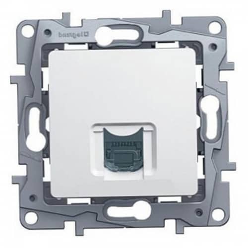Купить Розетка Legrand Etika 672240 RJ11 телефонная проходной одноместный белый по низкой цене