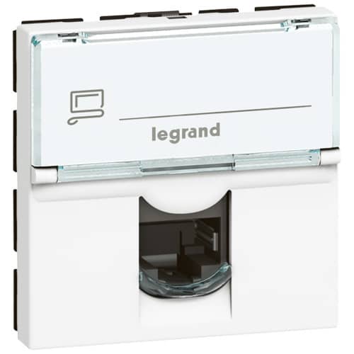 Купить Розетка Legrand Mosaic 076564 RJ45 компьютерная одноместная белая по низкой цене