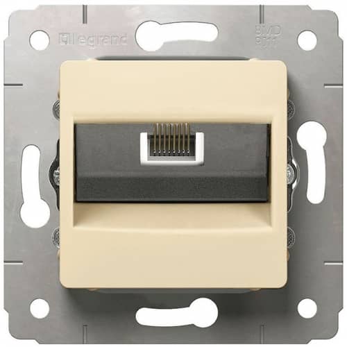Купить Розетка Legrand Cariva 773741 RJ45 компьютерная одноместный Слоновая кость по низкой цене
