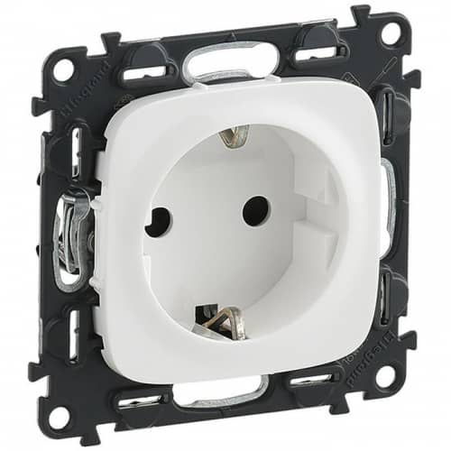 Купить Розетка Legrand Valena Allure 753725 одноместная с заземлением белый по низкой цене