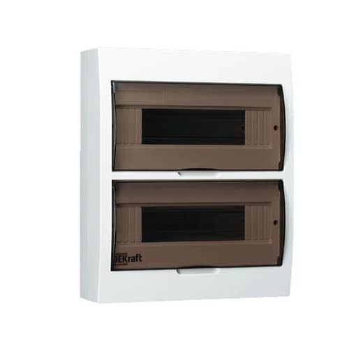 Купить Бокс DEKraft ЩРВ-П-24 IP41 24-ти модульный пластиковый встроенный по низкой цене