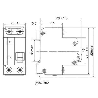 Купить Автоматический выключатель DEKraft ДИФ-102 (1P+N) C 16А 30мА тип AC 4.5кА дифференциального тока по низкой цене