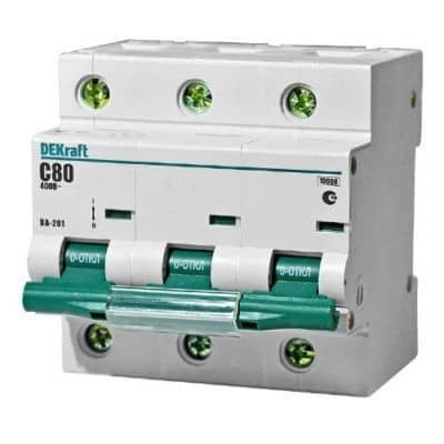 Купить Автоматический выключатель DEKraft ВА-201 3п C 80А 10кА по низкой цене