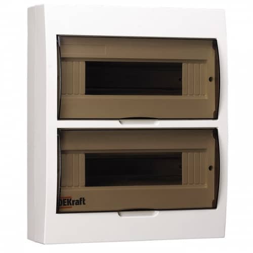Купить Бокс DEKraft ЩРН-П-24 IP41 24-ти модульный пластиковый навесной по низкой цене