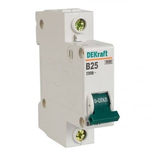 Купить Автоматический выключатель DEKraft ВА-101 1п В 25А 4.5кА по низкой цене
