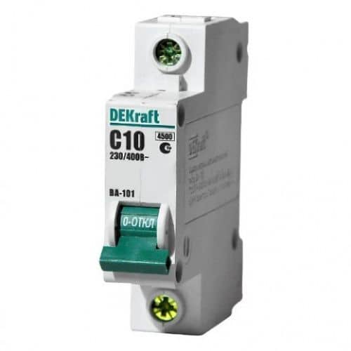 Купить Автоматический выключатель DEKraft ВА-101 1п C 10А 4.5кА по низкой цене