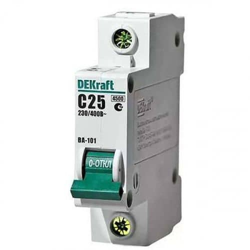Купить Автоматический выключатель DEKraft ВА-101 1п C 25А 4.5кА по низкой цене
