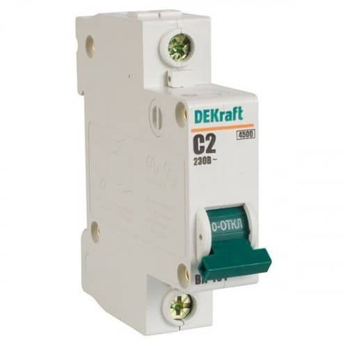 Купить Автоматический выключатель DEKraft ВА-101 1п C 2А 4.5кА по низкой цене