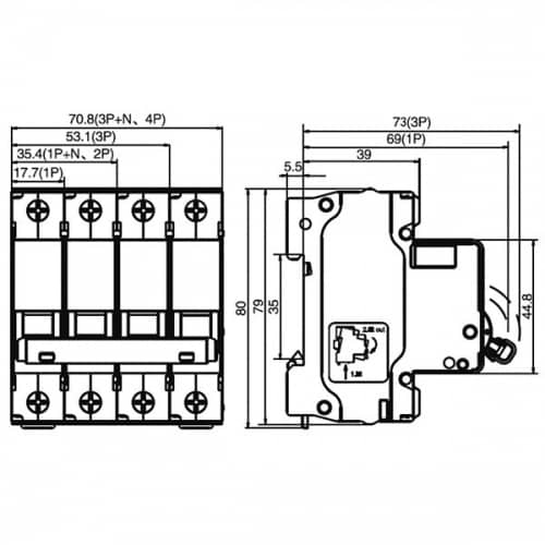Купить Автоматический выключатель DEKraft ВА-101 2п C 50А 4.5кА по низкой цене