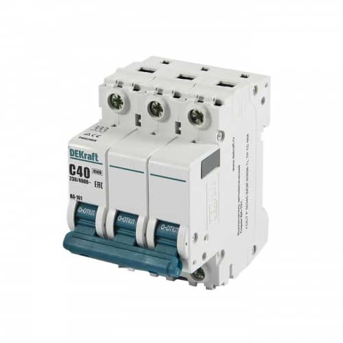 Купить Автоматический выключатель DEKraft ВА-101 3п C 40А 4.5кА по низкой цене
