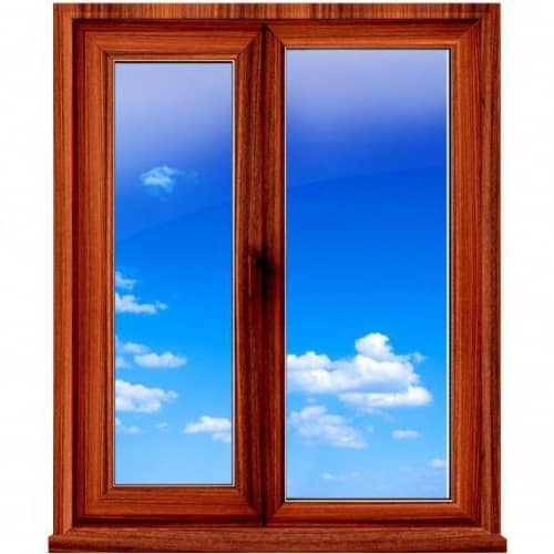 Купить Окно ПВХ Экоокна двухкамерное золотой дуб двухстворчатое створка поворотно-откидная левая 1160х1440 мм по низкой цене