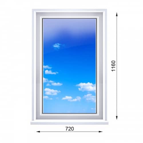 Купить Окно ПВХ Экоокна однокамерное глухое 720х1160 мм по низкой цене