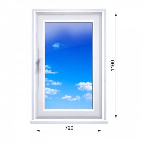 Купить Окно ПВХ Экоокна однокамерное правое створка поворотно-откидная 720х1160 мм по низкой цене