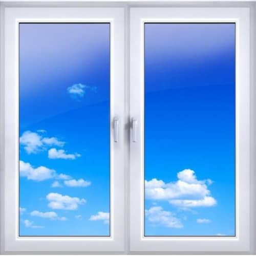 Купить Окно ПВХ Экоокна двухкамерное двухстворчатое створка поворотно-откидная правая и поворотная левая 1200х1200 мм по низкой цене