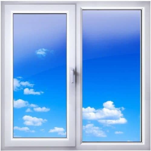 Купить Окно ПВХ Экоокна двухкамерное энергосберегающее двухстворчатое створка поворотно-откидная левая 1440х1160 мм по низкой цене