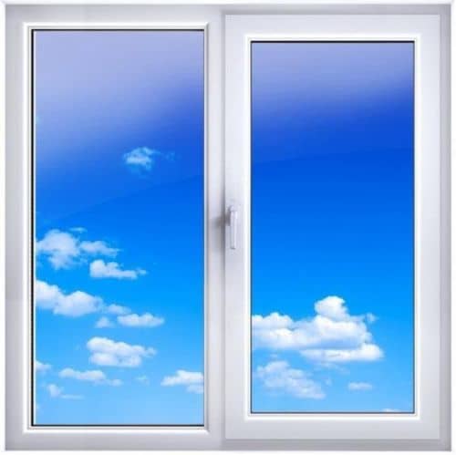 Купить Окно ПВХ Экоокна двухкамерное энергосберегающее двухстворчатое створка поворотно-откидная правая 1200х1200 мм по низкой цене