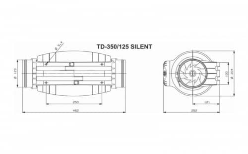 Купить Вентилятор S&P TD-350/125 Silent канальный по низкой цене