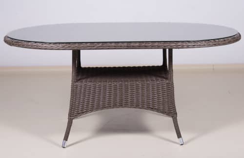 Купить Стол ТЕРРАСА Люкс КРИТ плетеный со стеклом, жгут 30832-1, 170х100 см по низкой цене