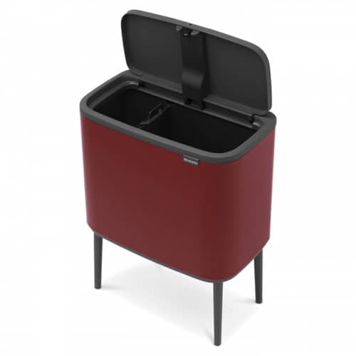 Купить Бак Brabantia Touch Bin Bo мусорный, минерально-бордовый, 11+23 л по низкой цене