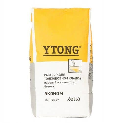 Купить Раствор Ytong Эконом для тонкошовной кладки 25 кг по низкой цене
