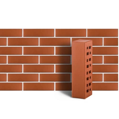 Купить Клинкер ЛСР Лондон красный классик фасадный гладкий 0,71 NF 250х85х65 мм по низкой цене