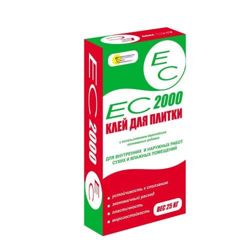 Купить Клей Екатеринодарские смеси 2000 для плитки 25 кг по низкой цене