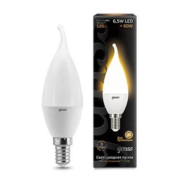 Купить Лампа Gauss 104101107 Candle tailed 6.5W E14 2700К светодиодная по низкой цене