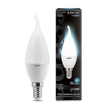 Купить Лампа Gauss 104101207 Candle tailed 6.5W E14 4100К светодиодная по низкой цене