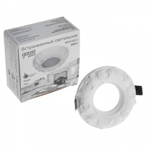 Купить Светильник Gauss Gypsum GY011 белый Gu5.3 d150 50W встраиваемый по низкой цене
