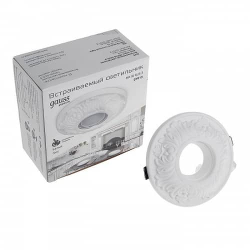 Купить Светильник Gauss Gypsum GY013 белый Gu5.3 d125 50W встраиваемый по низкой цене