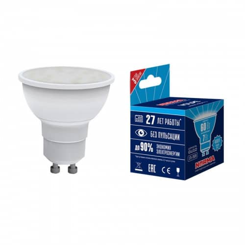 Купить Лампа Volpe Norma LED-JCDR-7W/NW/GU10/NR 4000K светодиодная по низкой цене
