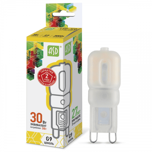 Купить Лампа ASD Standard JCD 3W G9 3000К светодиодная по низкой цене
