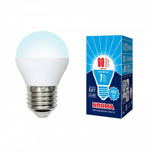 Купить Лампа Volpe Norma LED-G45-7W/NW/E27/FR/NR 4000K светодиодная по низкой цене