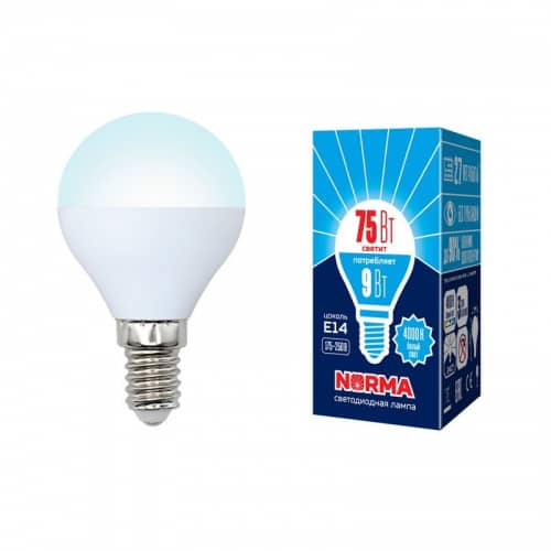 Купить Лампа Volpe Norma LED-G45-9W/NW/E14/FR/NR 4000K светодиодная по низкой цене