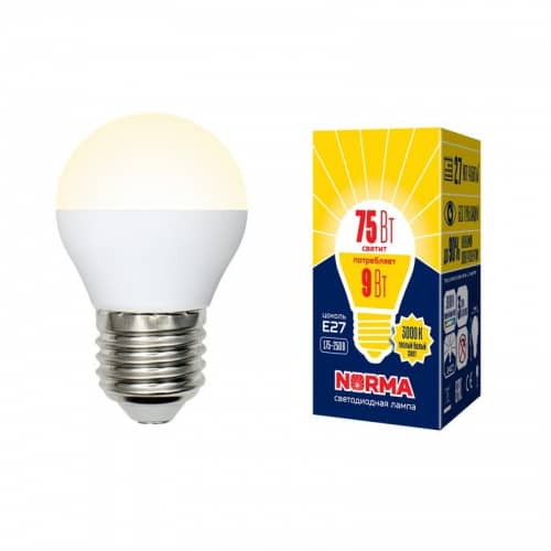Купить Лампа Volpe Norma LED-G45-9W/WW/E27/FR/NR 3000K светодиодная по низкой цене