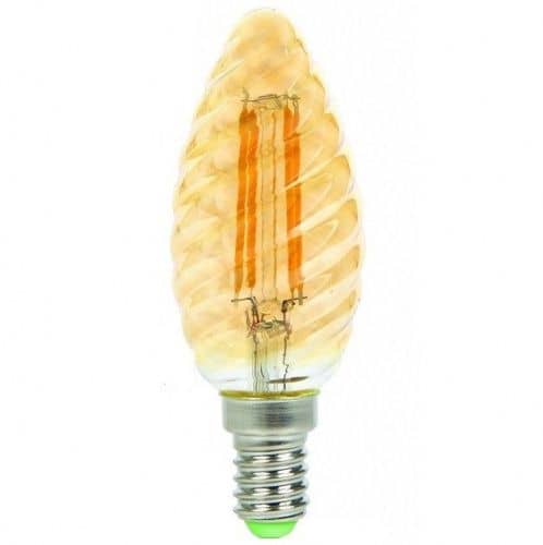 Купить Лампа In-Home Deco Свеча витая золотистая 5W Е14 3000К светодиодная по низкой цене