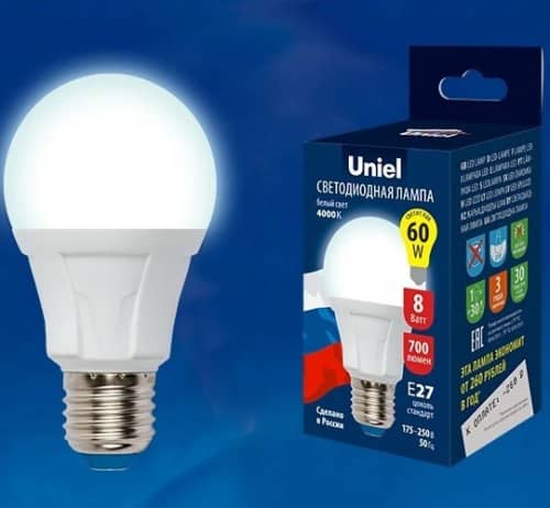 Купить Лампа Uniel Palazzo LED-A60 10W/NW/E27/FR PLP01WH светодиодная по низкой цене