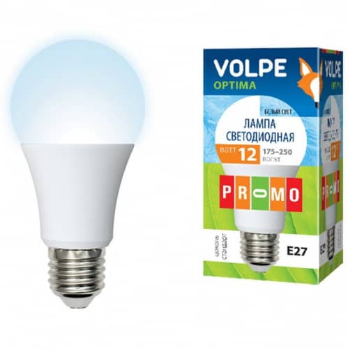 Купить Лампа Volpe Optima LED-A60-12W/NW/E27/FR/O 4000К светодиодная по низкой цене