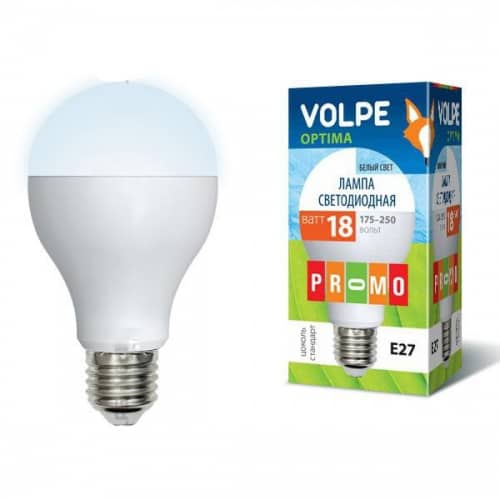 Купить Лампа Volpe Optima LED-A65-18W/NW/E27/FR/O 3000К светодиодная по низкой цене