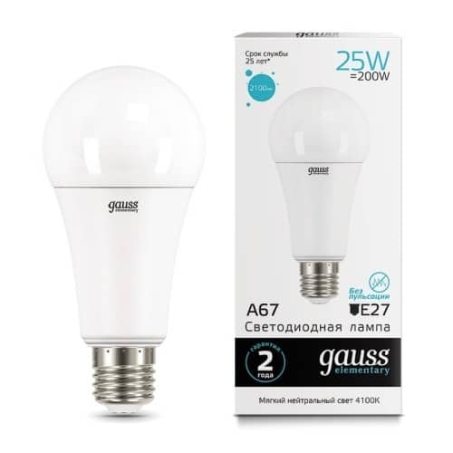 Купить Лампа Gauss 73229 Elementary A67 30W E27 4100K светодиодная по низкой цене