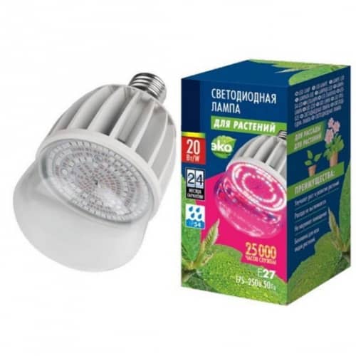 Купить Лампа Uniel LED-M80-20W/SP/E27/CL ALS55WH для растений светодиодная по низкой цене