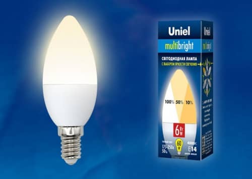 Купить Лампа Uniel Multibright LED-C37-6W/E14 матовая 3000K светодиодная по низкой цене