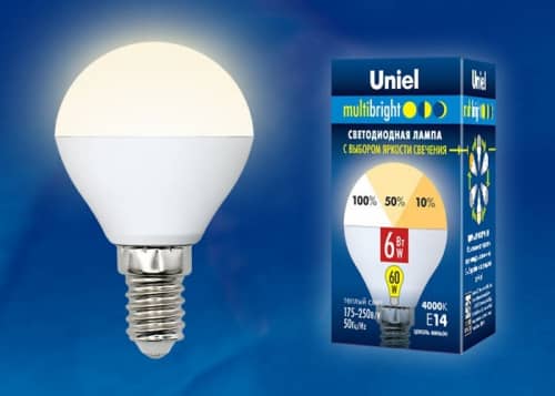 Купить Лампа Uniel Multibright LED-G45-6W/E14 матовая 3000K светодиодная по низкой цене