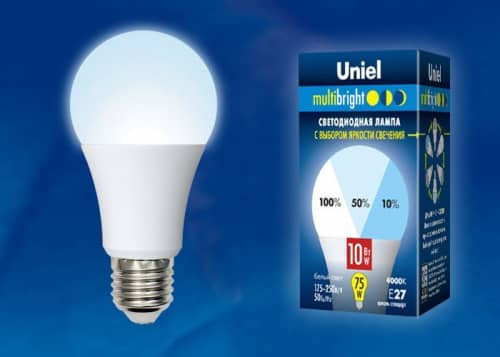 Купить Лампа Uniel Multibright LED-A60-10W/NW/E27 матовая 4000K светодиодная по низкой цене