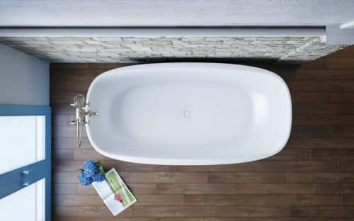 Купить Ванна Viva Lusso Coletta Jaffa Blue каменная, отдельностоящая, бело-синяя по низкой цене