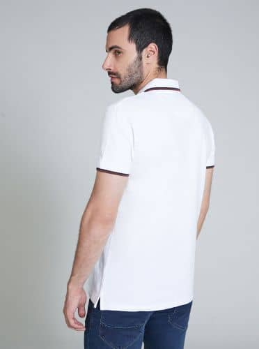 Купить Футболка-поло Piazza Italia con chiusura a v белая по низкой цене