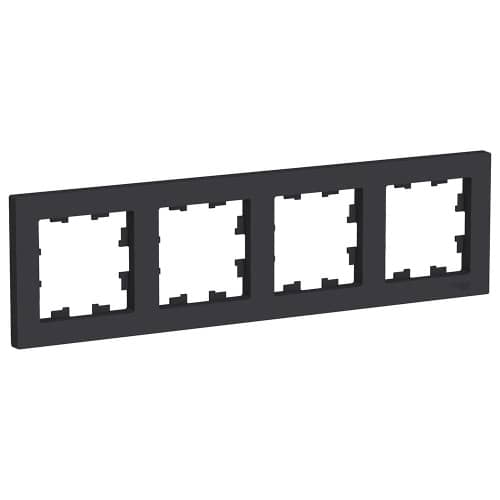 Купить Рамка Schneider Electric Атлас Дизайн 4 поста карбон по низкой цене