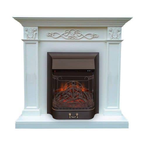 Купить Каминокомплект Royal Flame Verona STD Majestic Lux Brass, белый по низкой цене