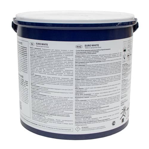 Купить Краска для потолков акриловая матовая TIKKURILA Euro White 9 л по низкой цене